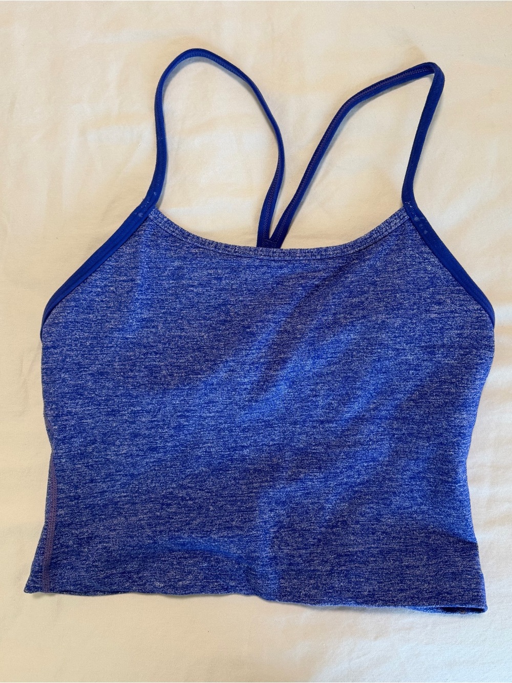 lululemon Power Y Tank Size 4 Blue Built-In Bra Yoga Pilates